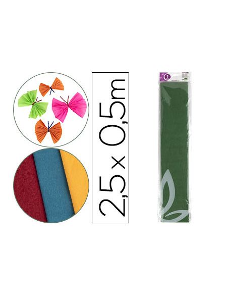 Papel Crespon Liderpapel 50 Cm X 2.5M 34G/M2 Verde Oliva