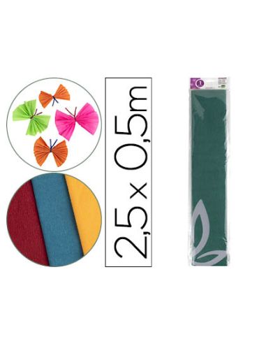 Papel Crespon Liderpapel 50 Cm X 2.5M 34G/M2 Verde Oscuro