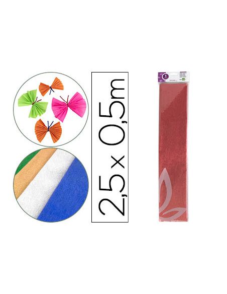 Papel Crespon Liderpapel 50 Cm X 2.5M Metalizado Rojo