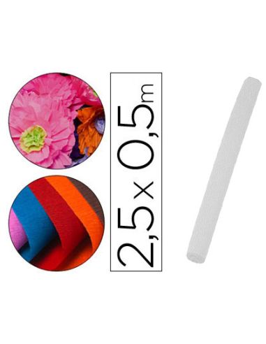 Papel Crespon Liderpapel Rollo De 50 Cm X 2,5 M 85G/M2 Blanco