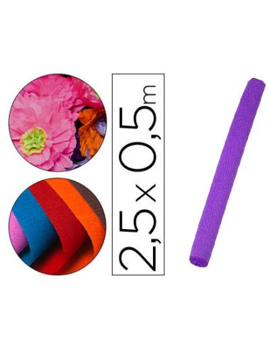 Papel Crespon Liderpapel Rollo De 50 Cm X 2,5 M 85G/M2 Morado