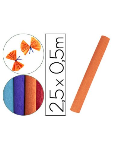 Papel Crespon Liderpapel Rollo De 50 Cm X 2,5 M 85G/M2 Naranja