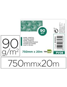 Papel Vegetal Liderpapel 750Mmx20M 90Gr Rollo Rollo