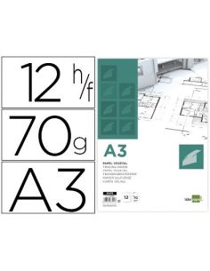 Papel Vegetal Liderpapel A3 70Gr 297X420Mm Sobre De 12 Hojas