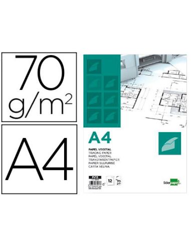 Papel Vegetal Liderpapel A4 70Gr 210X297Mm Sobre De 12 Hojas