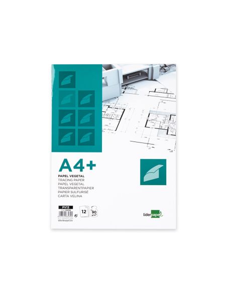 Papel Vegetal Liderpapel A4+ 90 Gr 240X320Mm Sobre De 12 Hojas