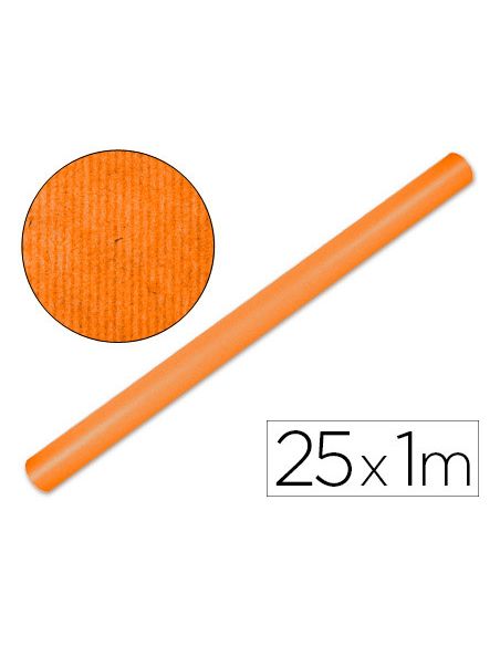 Papel Kraft Liderpapel Naranja Fuerte Rollo 25X1 Mt