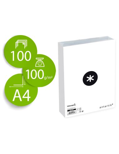 Papel Antartik Din A4 100G/M2 Liso Paquete De 100 Hojas
