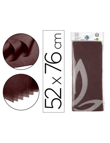 Papel Seda Liderpapel 52X76Cm 18G/M2 Bolsa De 5 Hojas Marron