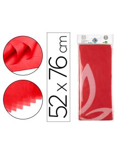 Papel Seda Liderpapel 52X76Cm 18G/M2 Bolsa De 5 Hojas Rojo