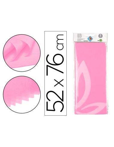 Papel Seda Liderpapel 52X76Cm 18G/M2 Bolsa De 5 Hojas Rosa