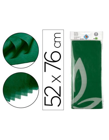 Papel Seda Liderpapel 52X76Cm 18G/M2 Bolsa De 5 Hojas Verde Oscuro