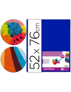 Papel Seda Liderpapel Azul 52X76 Cm 18 Gr Paquete De 25 Hojas