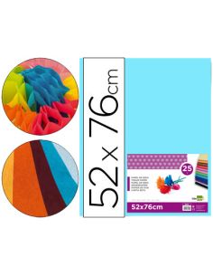 Papel Seda Liderpapel Celeste 52X76 Cm 18 Gr Paquete De 25 Hojas