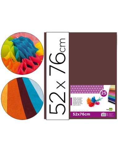 Papel Seda Liderpapel Marron 52X76 Cm 18 Gr Paquete De 25 Hojas
