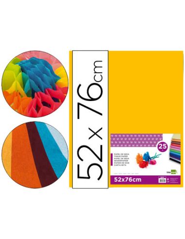 Papel Seda Liderpapel Naranja 52X76 Cm 18 Gr Paquete De 25 Hojas