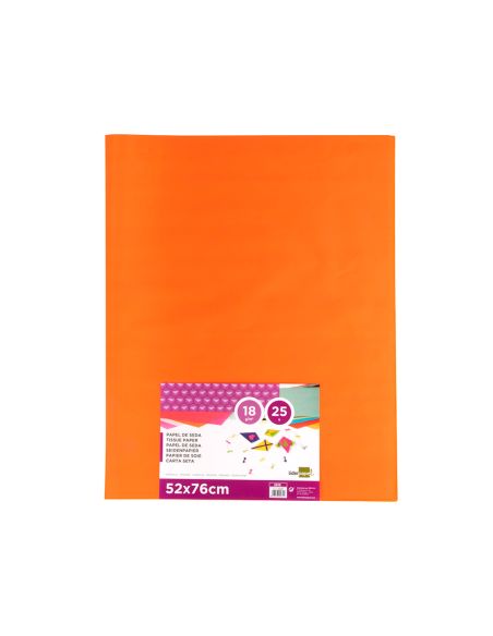 Papel Seda Liderpapel Naranja 52X76 Cm 18 Gr Paquete De 25 Hojas