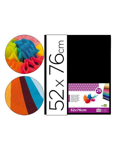 Papel Seda Liderpapel Negro 52X76 Cm 18 Gr Paquete De 25 Hojas