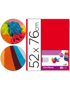 Papel Seda Liderpapel Rojo 52X76 Cm 18 Gr Paquete De 25 Hojas