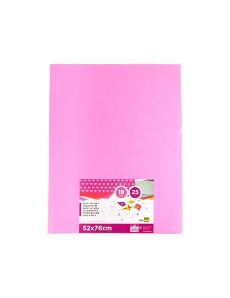 Papel Seda Liderpapel Rosa 52X76 Cm 18 Gr Paquete De 25 Hojas
