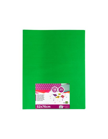 Papel Seda Liderpapel Verde Medio 52X76 Cm 18 Gr Paquete De 25 Hojas