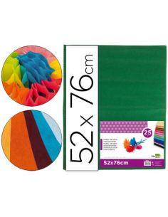 Papel Seda Liderpapel Verde Oscuro 52X76Cm 18 Gr/M2 Paquete De 25 Hojas