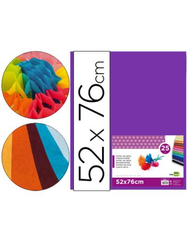 Papel Seda Liderpapel Violeta 52X76 Cm 18 Gr Paquete De 25 Hojas