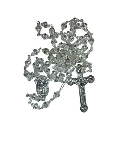 Rosario Strass Metal Cristal Transparente