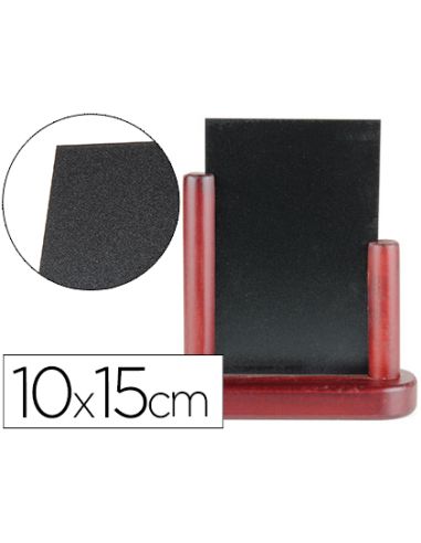 Pizarra Negra Liderpapel Doble Cara De Madera Con Superficie Para Rotuladores Tipo Tiza 10X15Cm