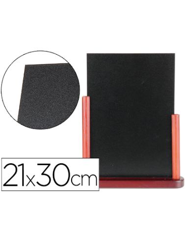 Pizarra Negra Liderpapel Doble Cara De Madera Con Superficie Para Rotuladores Tipo Tiza 21X30Cm