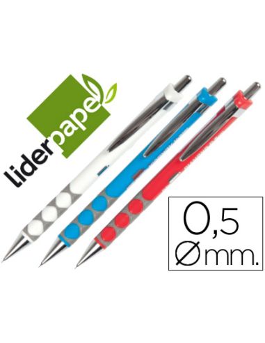Portaminas Liderpapel Diamond 0,5 Mm Con Goma Y Sujecion Soft Colores Surtidos
