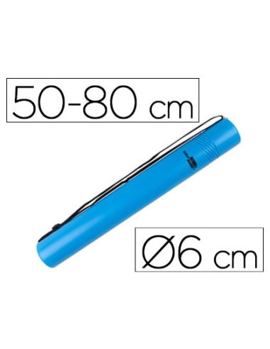 Portaplanos Plastico Liderpapel Diametro 6 Cm Extensible Hasta 80 Azul