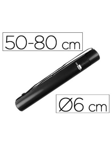 Portaplanos Plastico Liderpapel Diametro 6 Cm Extensible Hasta 80 Negro|Libreriasalesiana