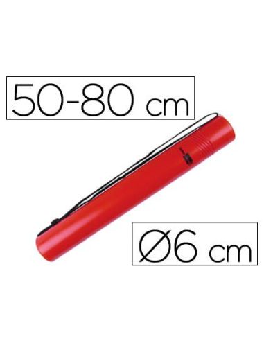 Portaplanos Plastico Liderpapel Diametro 6 Cm Extensible Hasta 80 Rojo|Libreriasalesiana