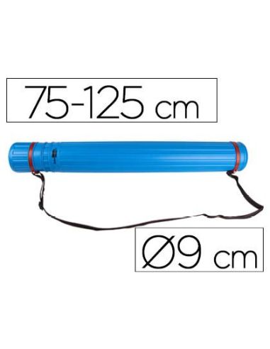Portaplanos Plastico Liderpapel Diametro 9 Cm Extensible Hasta 125 Cm Azul|Libreriasalesiana