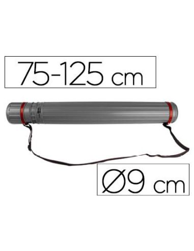 Portaplanos Plastico Liderpapel Diametro 9 Cm Extensible Hasta 125 Cm Gris|Libreriasalesiana