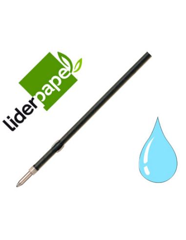 Recambio Boligrafo Liderpapel Gummy Touch Retractil 1,0 Mm Tinta Celeste Bolsa De 10 Unidades