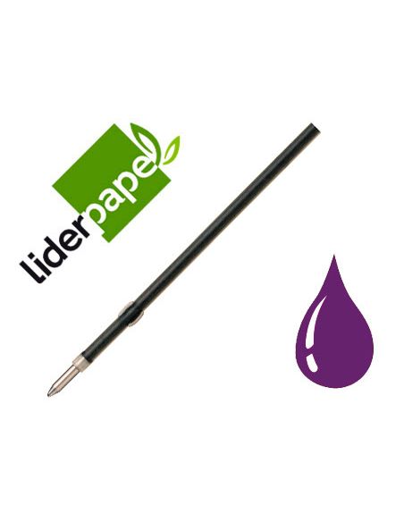 Recambio Boligrafo Liderpapel Gummy Touch Retractil 1,0 Mm Tinta Violeta Bolsa De 10 Unidades