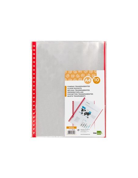 Recambio Funda Liderpapel Intercambiables Din A4 Bordes Surtidos Bolsa De 10 Unidades