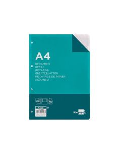 Recambio Liderpapel A4 100 Hojas 100Gr Liso 4 Taladros Doble Margen 2