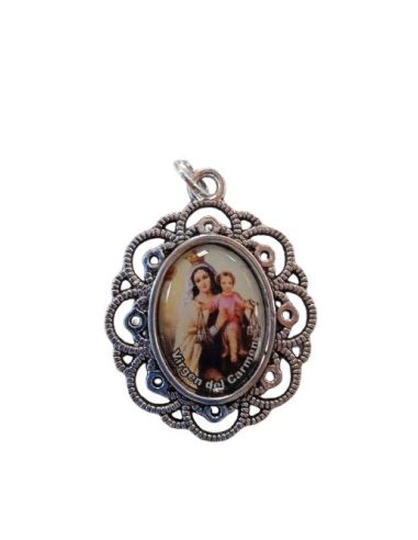 Medalla Orla Plateada 34X26Mm Virgen Del Carmen