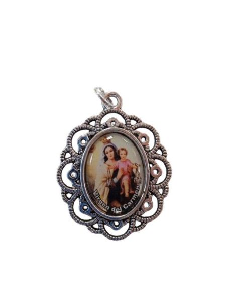 Medalla Orla Plateada 34X26Mm Virgen Del Carmen