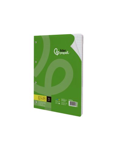 Recambio Liderpapel A4 100 Hojas 75Gr Cuadro 6Mm 4 Taladros Con Margen
