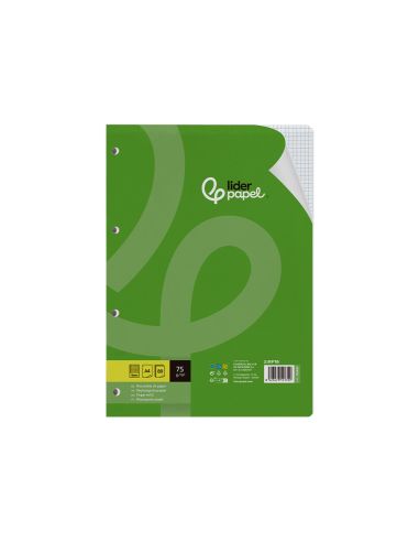 Recambio Liderpapel A4 80 Hojas 75Gr Cuadro 4 Mm Con Margen 4 Taladros