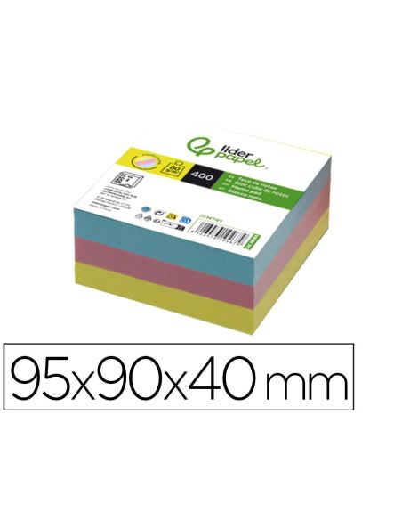 Taco Papel Liderpapel Sin Encolar Colores 400 Hojas 95X90X40 Mm 80 Gr|Libreriasalesiana