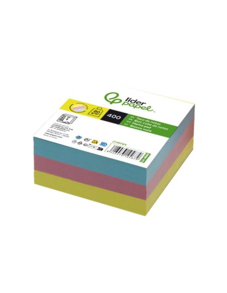 Taco Papel Liderpapel Sin Encolar Colores 400 Hojas 95X90X40 Mm 80 Gr|Libreriasalesiana