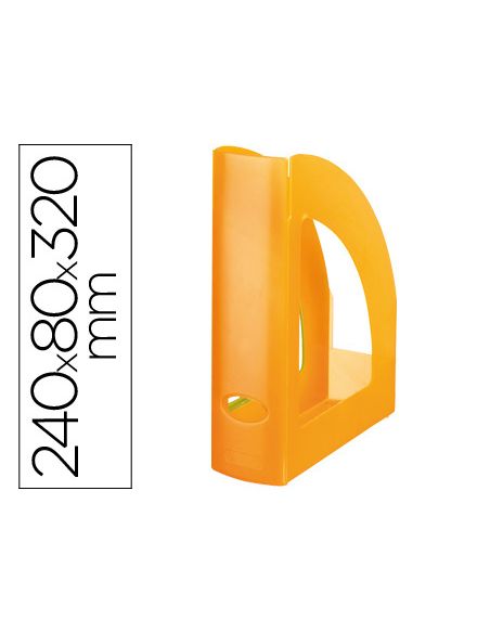 Revistero Plastico Q-Connect Naranja Translucido