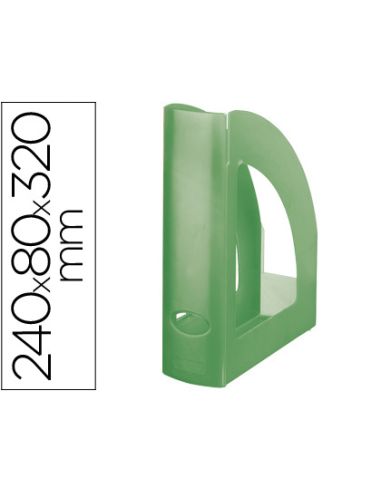 Revistero Plastico Q-Connect Verde Translucido