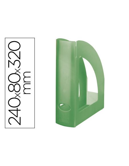 Revistero Plastico Q-Connect Verde Translucido