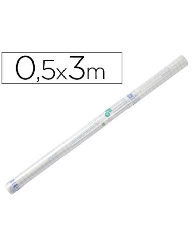 Rollo Plastico Adhesivo Liderpapel 0.50X3 Mt 50 Mc Forralibros Removible